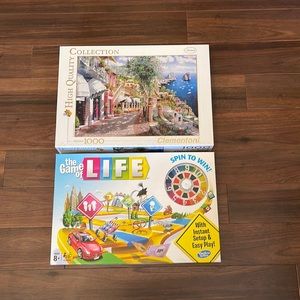 4 games total….Games and adult puzzles, new unopened and puzzle used once.